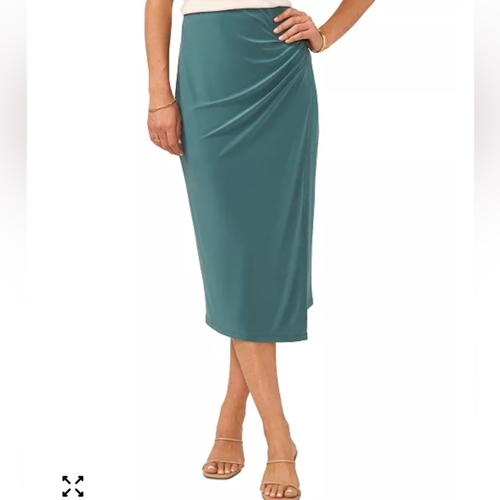 Vince Camuto Women's Ruched Faux Wrap Midi Skirt